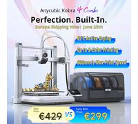 Imprimante 3D ANYCUBIC Kobra 4 Combo, impression rapide 600 mm/s, jusqu'à 8 couleurs, séchage de filament ACE 2 Pro, contrôle par application, imprimante 3D FDM