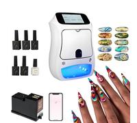 Imprimante 3D pour Ongles, Nail Printer Machine avec Plus de 3 000 Images d'ongles | Impression sur Ongles 4 800 dpi, APP, séchage UV, écran Tactile 5 Pouces, pour Studios de Nail Art, Blanc