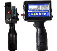 Imprimante à jet d'encre manuelle, machine à coder jet d'encre intelligente portable avec écran tactile LCD de 4,3 pouces, 3 supports de précision réglables 18 langues