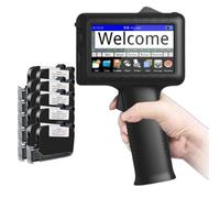 Imprimante à jet d'encre portable 4,3 pouces, codeur à jet d'encre mobile, modification libre du contenu, utilisation pour code-barres QR, date de production UPC, logo,Machine+10inkcartridges