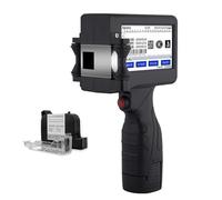 Imprimante à jet d'encre portable avec écran LED de 4,5 pouces + cartouche d'encre à séchage rapide, imprimante portable pour code QR, date, logo, étiquette, code-barres, numéro de lot,Blue