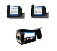 Imprimante à jet d'encre thermique 1760PLUS-3 12,7 mm for plaques, portable, texte, code-barres, numéro de lot, logo, étiquette, machine de codage Séchage rapide pour l'étiquetage et le codage(With 2