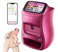 Imprimante à ongles portable violette, machine à nail art 3D sans fil et automatique, compatible WiFi/DIY/USB, impression et séchage ultra-rapides (10 secondes), écran tactile