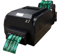 Imprimante à transfert thermique pour ruban satiné 12-20 mm, 150 mm/s 200 dpi, machine d'impression numérique à ruban satiné à 4 rangées avec support, prend en charge plus de 50 langues pour emballage