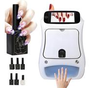 Imprimante Automatique pour Nail Art, Impression Environ 1 000 Fois, contrôle par Application 4 800 dpi, Reconnaissance de la Forme et de la Taille des Ongles par IA, Prise en Charge de 5 Langues.