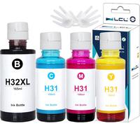 Imprimante Bouteille d'encre Compatible 32XL 165ML 31 1VV24AE 1VU26AE 1VU27AE 1VU28AE Remplacement pour HP Smart Tank Plus 570 555 559 315 319 455 515 516 530 558 (4-Pack,1K 165ML, 1C1M1Y 100ML)
