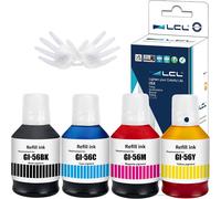 Imprimante Bouteille d'encre Compatible GI56 GI-56 BK GI-56BK GI-56C GI-56M GI-56Y (4-Pack,1K Pigment 170ML, 1C1M1Y Pigment 135ML) Remplacement pour Canon MAXIFY GX7050 GX6050 GX5050 GX4050 GX3050