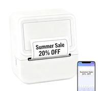 Imprimante d'autocollants - Machine sans encre sans fil, étiquette thermique de 30,5 cm avec charme, support en bois avec grâce, design fonctionnel de l'appareil, fournitures de bureau pour