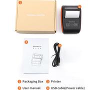 Imprimante de reçus portable 58mm mini thermique sans fil BT connexion USB 203DPI mobile avec 2 -pouces -compatible rouleau de papier Android/iOS/Win -système pour les petites entreprises Restau