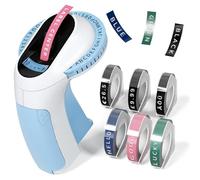 Imprimante d'étiquettes 3D,Étiqueteuse en Relief,Étiqueteuse de gaufrage E975 mit 6 Klebebändern, Tintenfreier Etikettendrucker d'étiquettes avec (£ € Ä Ö Ü) für zu Hause, Küche,DIY-Geschenke, Blau