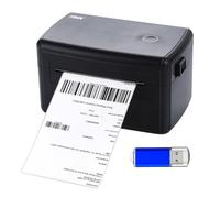 Imprimante d'étiquettes d'expédition sans fil de bureau - Impression thermique directe BT + connexion filaire USB - Prise en charge des codes-barres 1D 2D - Largeur du papier de 230 mm pour étiquettes