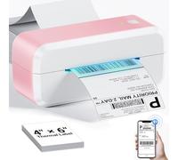 Imprimante d'étiquettes thermiques Bluetooth - Rose - 10,2 x 15,2 cm - Pour l'expédition de colis et petites entreprises - Compatible avec iOS, Android, Windows et Mac - Largement utilisée pour Ebay,