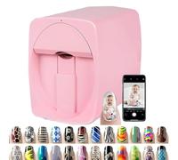 Imprimante éLectrique Pour Nail Art, Machine De Peinture Automatique Pour Ongles, Prise En Charge Du Wi-Fi Connecté, Peinture En 30 Secondes, RéSolution D'Impression 2400 Dpi,Pink