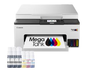 Imprimante jet d'encre MegaTank 3-en-1 rechargeable couleur sans fil Canon MAXIFY GX1050 + 2 bouteilles d'encre noire supplémentaires
