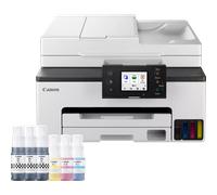 Imprimante jet d'encre MegaTank multifonction rechargeable couleur sans fil Canon MAXIFY GX2050 + 2 bouteilles d'encre noire supplémentaires