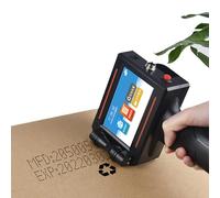 Imprimante jet d'encre portable, design portable, écran tactile de 4,3", hauteur d'impression réglable de 0,08 à 0,5", polices importables pour codes-barres, étiquettes, logos, codes QR, dates