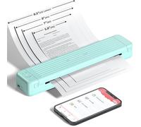Imprimante mobile A4 pour les déplacements, thermique, A4 P831, pour US Letter/A4/B5/A5, 300 DPI, petite, compacte, pour papier ordinaire/papier thermique, avec 1 ruban d'utilisation P831, vert