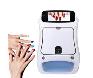 Imprimante Nail Art, Machine De Conception Nail Art Numérique 3D,Kit De Salon De Manucure avec Écran Tactile,Comprend Une Imprimante Nail Art/Vernis À Ongles Et Un Ensemble De Séchage