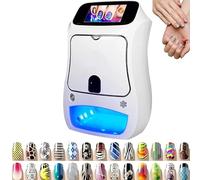 Imprimante numérique Mobile pour Nail Art, Machine à Ongles Intelligente Automatique 3D avec écran Tactile, contrôle par Application/Peinture en 10 Secondes, pour Usage Domestique et Salon White