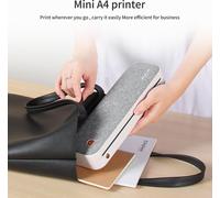 Imprimante papier A4 Transfert thermique direct Mobile sans fil 210mm Mini photo USB BT -connexion avec 1 support de rouleau 2 ''/3 ''/4 '' largeur fichier pdf d'impression