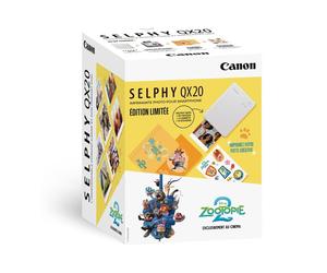 Imprimante photo portable Canon SELPHY QX20 Kit Papier XS 20L 2 carnets Stickers Blanc Sable