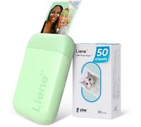 Liene Pearl K100 Imprimante Photo Portable, 2x3'' Portable Mini Imprimante Photo pour iPhone Instantanée avec 50 Zink Papiers Photos Adhésifs, Bluetooth 5.0, Compatible avec iOS/Android (Vert)