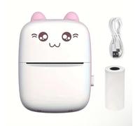 Imprimante Photo Portable Mini, Imprimante Thermique sans Fil avec Design Kawaii, Papier Thermique Inclus, Rechargeable USB, Multicolore - Android/iOS - Bluetooth - sans Encre