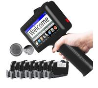 Imprimante portable à jet d'encre de 4,3 pouces, pistolet d'impression portable, modification libre du contenu, utilisation pour le code à barres QR, date de production UPC,Machine+10inkcartridges