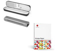 Imprimante Portable A4 Phomemo M08F Gris Avec Etui de Protection & 200 Feuilles De Papier Thermique A4 À Séchage Rapide, Imprimante Mobile Bluetooth Sans Fil Pour Voyages, Voiture, Bureau & Maison, Im