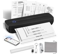 Imprimante portable Bluetooth - Imprimante thermique sans encre - Imprimante USB pour iOS - Batterie 2600mAh - idéale pour les déplacements