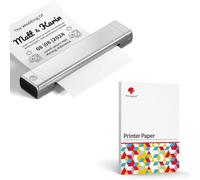 Imprimante Portable Phomemo M08F Noir Argent Avec 200 Feuilles De Papier Thermique A4 À Séchage Rapide, Imprimante Mobile Bluetooth Sans Fil Pour Voyages, Voiture, Bureau & Maison, Impression Sans Enc