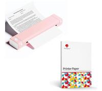 Imprimante Portable Phomemo M08F Rose Blanc Avec 200 Feuilles De Papier Thermique A4 À Séchage Rapide, Imprimante Mobile Bluetooth Sans Fil Pour Voyages, Voiture, Bureau & Maison, Impression Sans Encr