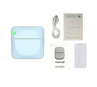 Imprimante Portable, Portable sans fil BT Connect Pocket clairement imprimante thermique 200dpi étiquette note mémo liste impression sans fil Mini imprimante Photo Imprimez à Tout Moment(Blue set)