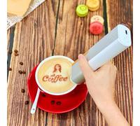 Imprimante portative de nourriture de café d'imprimante portative, imprimante de Macaron imprimante de conception alimentaire de bricolage Mini imprimante PrintPen(Brown words)