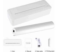 Imprimante thermique 200dpi Bluetooth Connexion USB rechargeable Imprimante portable sans fil A4 pour texte, image, papier d'examen