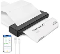 Imprimante Thermique A4, Imprimante Portable, Imprimante Compacte Thermique sans Encre, Compatible avec Les Bluetooth avec Smartphone, USB avec Tablette/Mac