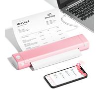 Imprimante Thermique A4 pour les Voyages - Imprimante portable A4, Imprimante portable pour ordinateurs portables et téléphones, Petites imprimantes Bluetooth, Imprimante sans fil avec papier A4