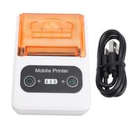 Imprimante thermique Bluetooth, petite imprimante thermique portable de reçus avec lame dentée de 58 mm pour les magasins de détail, les restaurants, les bureaux et les entreprises (Orange Blanc)