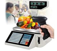 Imprimante Thermique d’échelle de calcul de Prix numérique avec 63 Touches de Raccourci Échelle de supermarché d’étiquette Thermique d’Une capacité de 30 kg, échelle d’Impression d’étiquette