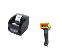 Imprimante thermique d'étiquettes de codes-barres 80 mm | Imprimante de reçus 3" POS Bluetooth USB | Imprimante monochrome sans encre pour étiquettes de prix Windows