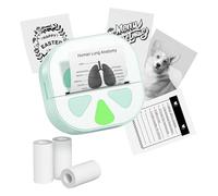 Imprimante thermique miniature pour autocollants, étiquettes, reçus, plan de travail pour appareils comprend 3 rouleaux de papier adhésif sans encre