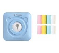 Imprimante thermique Peripage Bluetooth portable 58mm pour imprimer des photos pour téléphones avec 8 rouleaux de papier d'impression -Bleu G