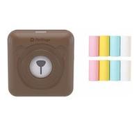 Imprimante thermique Peripage Bluetooth portable 58mm pour imprimer des photos pour téléphones avec 8 rouleaux de papier d'impression -marron G