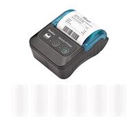 Imprimante thermique portable 58 mm for reçus 5,1 cm Mini imprimantes de poche mobiles avec 6 rouleaux de papier thermique Connexion USB et sans fil BT compatible avec Windows/Android/iOS for Office M