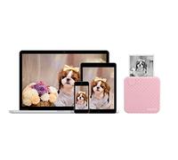 Imprimante Thermique Portable à Déchirure Manuelle, Imprimante Thermique de Bureau Mobile, Interface USB/, Dix Méthodes D', Blanc/Rose/Bleu (Rose)