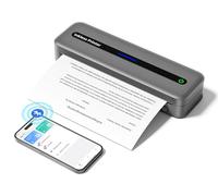 Imprimante thermique portable A4 - Imprimante sans fil Bluetooth pour papier thermique 216/210/110/80/53mm - Imprimante compacte 300DPI compatible Apple iPhone iPad Android Bureau Maison Ecole