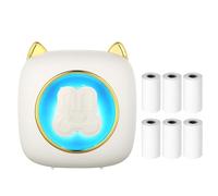 Imprimante thermique portable avec connexion BT 203 DPI pour étiquettes d'image, bricolage, liste de menos, notes, journal, reçus, autocollant instantané avec 6 rouleaux de papier thermique 57 x 25