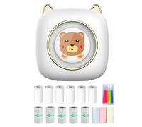 Imprimante thermique portable avec connexion BT 203 DPI pour étiquettes d'image, bricolage, liste de menos, notes, journal, reçus, autocollant instantané avec 6 rouleaux de papier thermique + 5