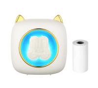 Imprimante thermique portable avec connexion BT 203 DPI pour étiquettes d'image, bricolage, liste de menos, notes, journal, reçus, autocollant instantané avec 16 rouleaux de papier thermique 57 x 25