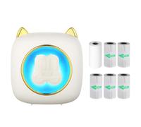 Imprimante thermique portable avec connexion BT 203 DPI pour étiquettes d'image, bricolage, liste de menos, notes, journal, reçus, autocollant instantané avec 1 rouleau de papier thermique + 5